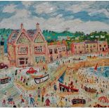 SIMEON STAFFORD (1956) Mousehole Oil on canvas Signed, further signed verso and dated 17/8/7 and 18/