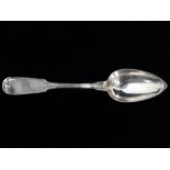 A continental white metal table spoon - Fiddle Back, stamped Gilbert, length 27cm, weight 132g.