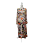 A Pucci silk voile dress - of abstract pattern in orange, yellow and brown, size large, together