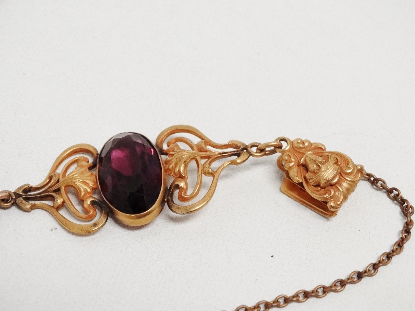 A late 19th century amethyst chatelaine type seal - set in gilt metal, length 10cm. - Image 3 of 3
