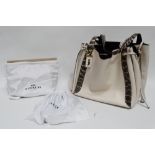Coach handbag - No. K1880-53355 cream leather with snakeskin handles, burgundy interior, brass