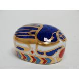 Royal Crown Derby Millennium bug paperweight - Imari decorated with a gold stopper, length 6cm.