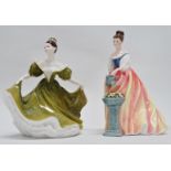 A Royal Doulton figure - 'Lynne' HN2329, height 19cm, together with another, 'Alexandra' HN3286,