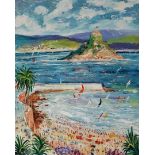 SIMEON STAFFORD (1956) Jubilee Pool, Penzance Oil on canvas Signed, further signed verso