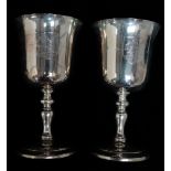 A pair of silver goblets - Birmingham 1973, Barker Ellis, to commemorate the granting of a charter