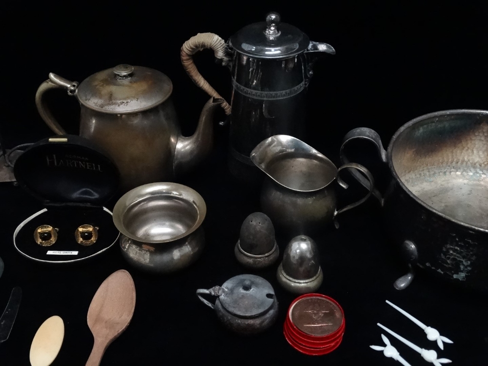 A quantity of platedware - mostly 20th century, with teapot, hot water jug and a dish ring - Image 5 of 5