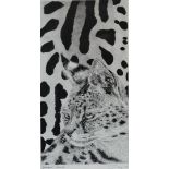 SARAH FILKINS Splodges! Serval Limited edition print 187/275 Signed in pencil to mount Framed and