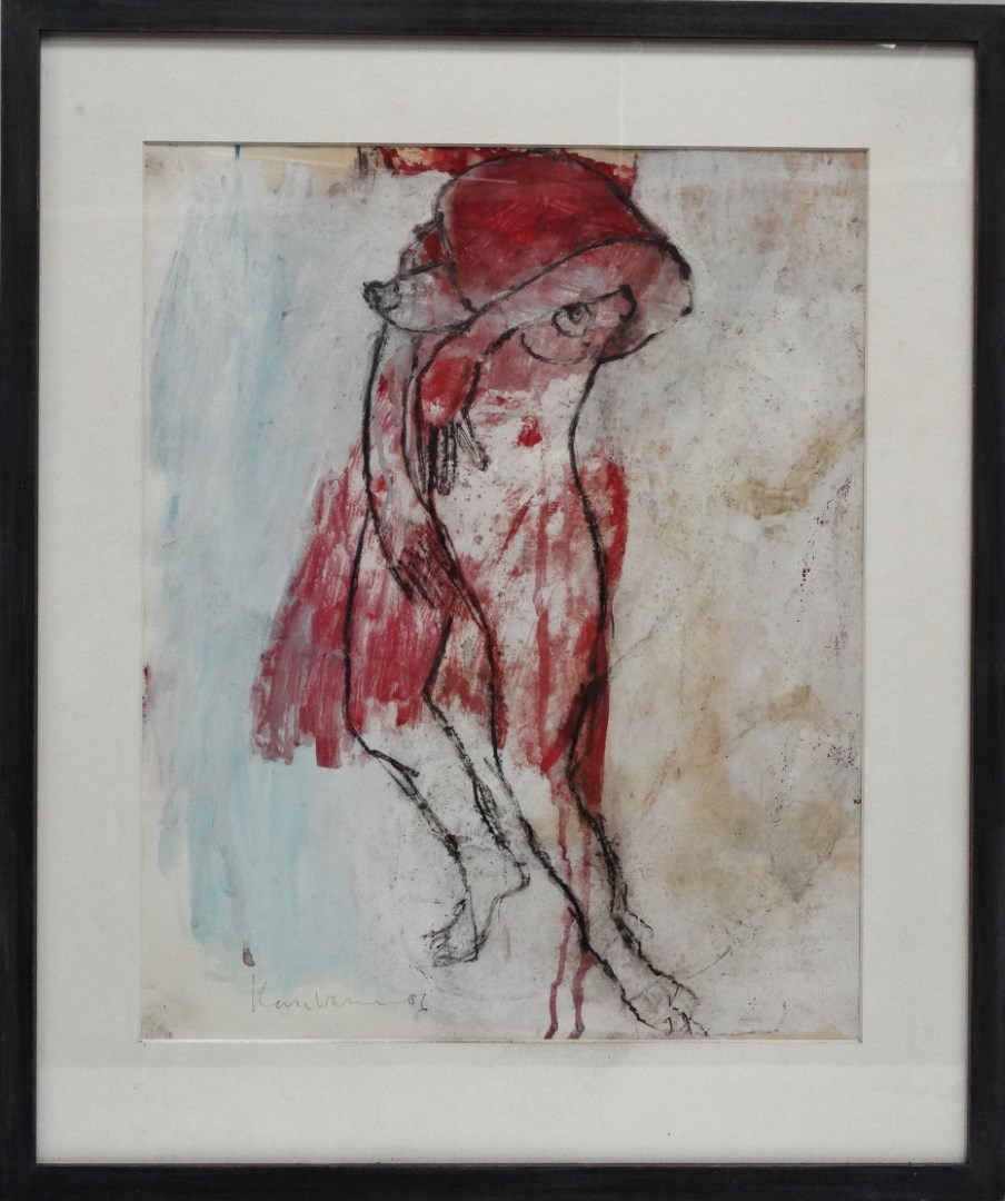 KATE WALTERS (XX-XXI) Stabat Mater Mixed media on paper Signed and dated 06 lower left Framed and - Image 2 of 4