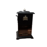 Cast iron stove - A contemporary stove with a Ripping Gilles patent label, height 61cm, width
