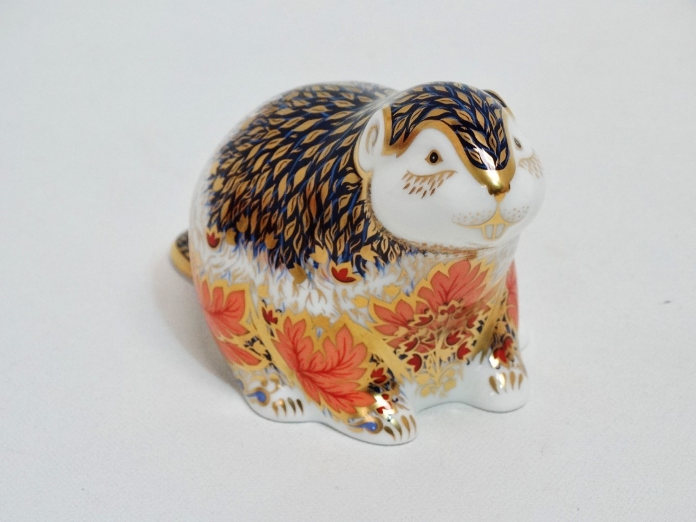 Royal Crown Derby Riverbank Beaver paperweight - limited edition, signed and numbered 1,883/5,000,