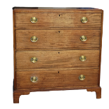 A George III and later mahogany chest of drawers - the rectangular top above an arrangement of