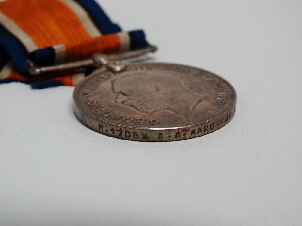 Great War medal - together with a 1914-18 medal, issued to A. A. Ward - Royal Navy, together with - Image 6 of 7