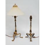 A pair of early 20th century table lamps - originally intended for Pullman railway carriages, of