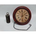 A late 19th century Black Forest postal alarm clock - with a white painted dial set out in Roman