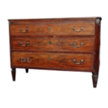 An 18th century mahogany chest of drawers - possible Maltese, the rectangular top inlaid with
