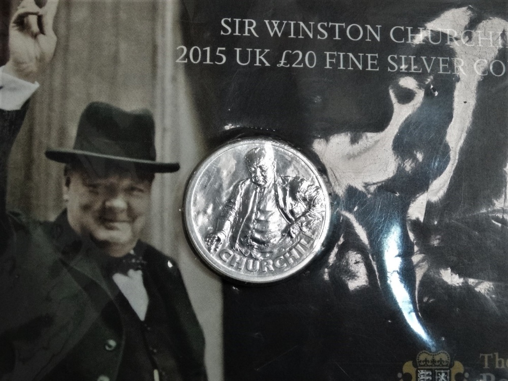 Coins - the 350th Anniversary of the Guinea £2 coin set, together with a Sir Winston Churchill £20 - Image 3 of 3