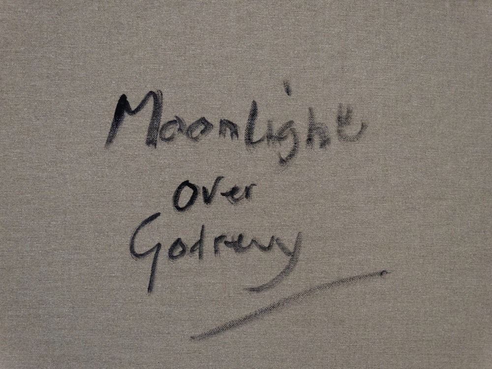 ALAN FURNEAUX (1953) Moonlight Over Godrevy Oil on canvas Signed Picture size 60 x 60cm - Image 4 of 4