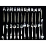 Splayds by Mrs McArthur for Viners - combined knife, fork and spoon, stainless steel, twelve,