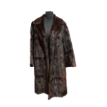 A ladies fur coat - length 100cm, size 8/10.