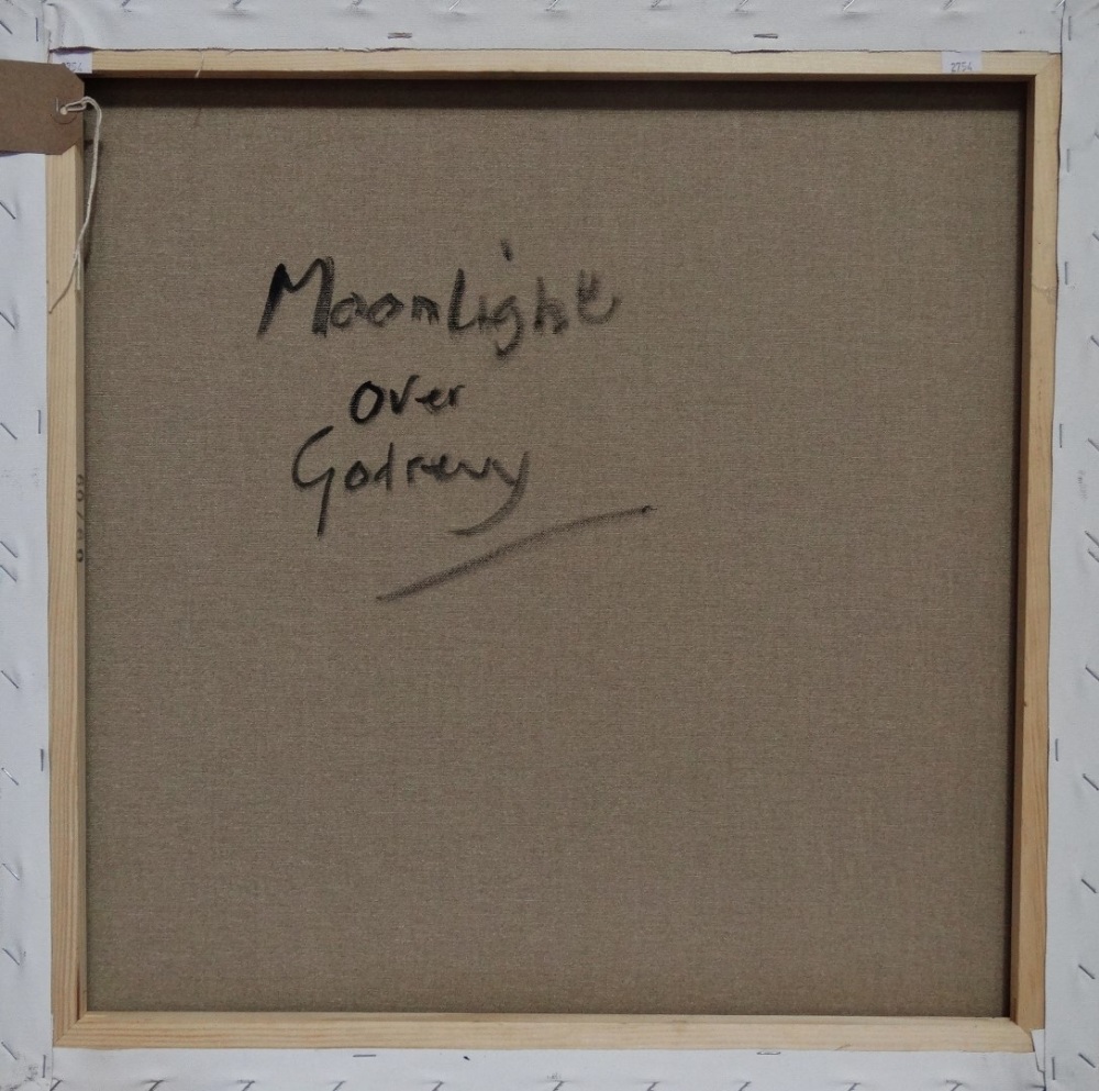 ALAN FURNEAUX (1953) Moonlight Over Godrevy Oil on canvas Signed Picture size 60 x 60cm - Image 3 of 4