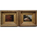In the manner of 19th Century English School Sheep At Rest In The Pasture Oil on canvas Framed