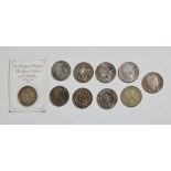 Coins - ten commemorative £5 coins.