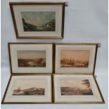 NICHOLAS POCOCK (1740-1821) Views Of The River Severn A set of five aquatints Framed and glazed