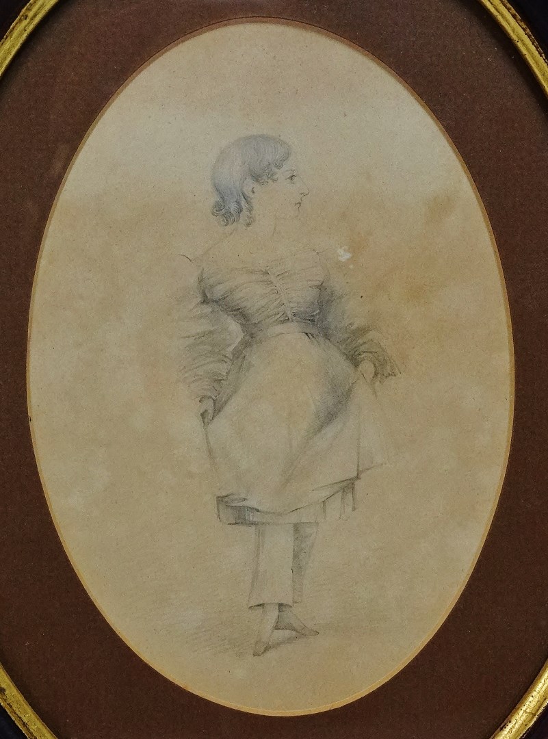 W.J.E.R. AUGUST 19th Century English School A portrait of Benjamin Sherard Clay Pencil on paper Oval - Image 3 of 4