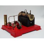 Mamod Steam Engine - a twin cylinder superheated steam engine S.E.3, the base plate drilled to fit