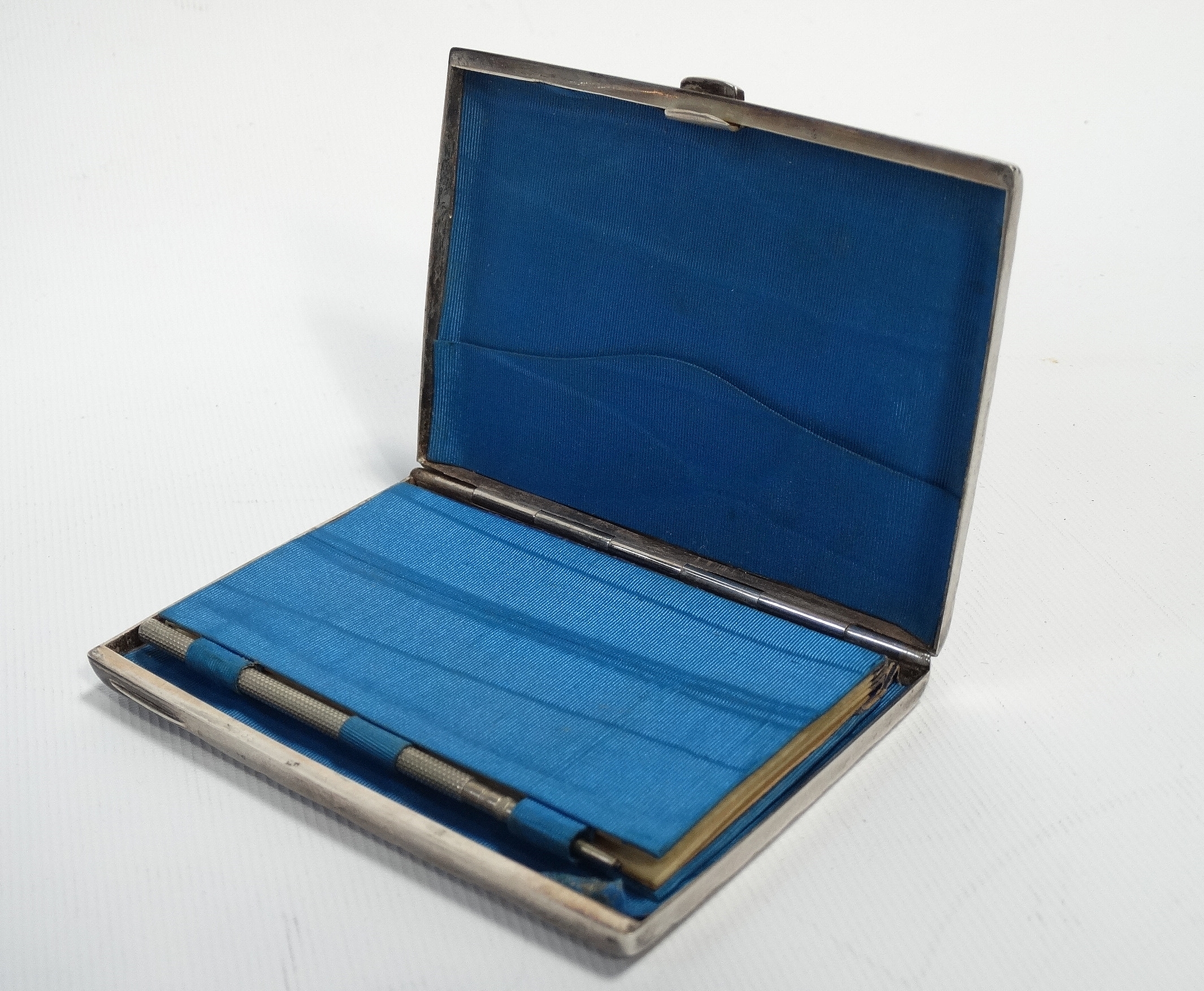 A silver note and card case - Birmingham 1880, rectangular engraved with foliage, 3oz (all in) - Image 4 of 4