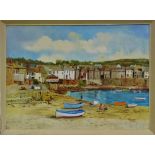 DORCIE SKYES (1908-1998) Mousehole Harbour Low Tide Oil on board Signed lower left Framed Picture