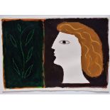 BREON O'CASEY (1928-2011) Profile And Plant Acrylic on paper Signed and dated 1989-09 Framed and