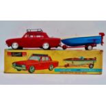 Telsalda scale model Consul Corsair saloon - A Consul Corsair saloon with speedboat on trailer, in