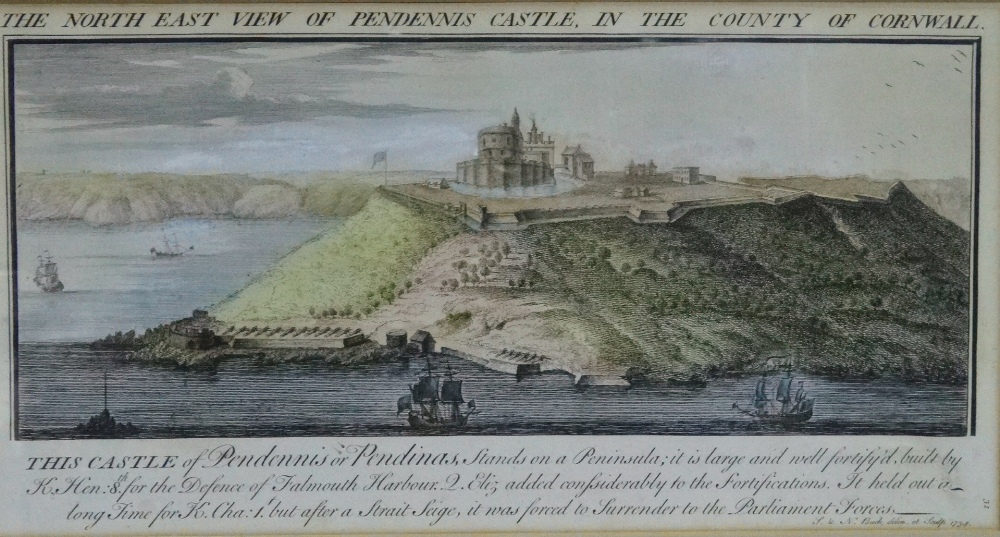 SAMUEL and NATHANIEL BUCK 18th Century British School The North East View Of Pendennis Castle - Image 3 of 5