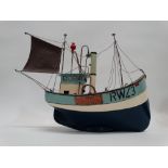 Michael J King polychrome painted tin plate fishing vessel - 'Mia', bearing the registration