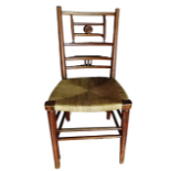 A 19th century turned walnut side chair in the manner of William Morris - with a seagrass seat,
