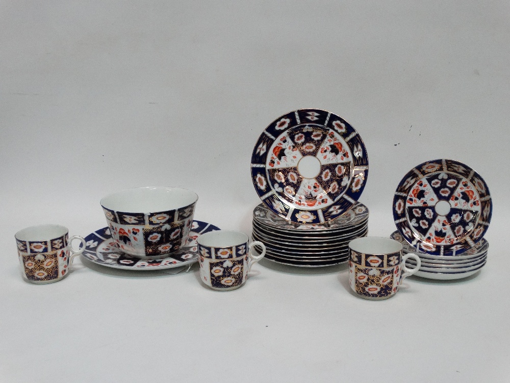 A late 19th century part tea service - Imari pattern comprising, cups, saucers, side plates, a
