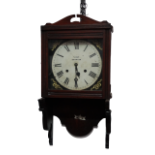 An Edwardian walnut cased bracket wall timepiece - by W Day of Exmouth, the white enamel dial set