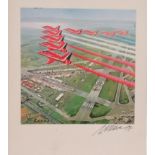 WILFRED HARDY (1938-2016) The Red Arrows Print Signed Picture size Overall size