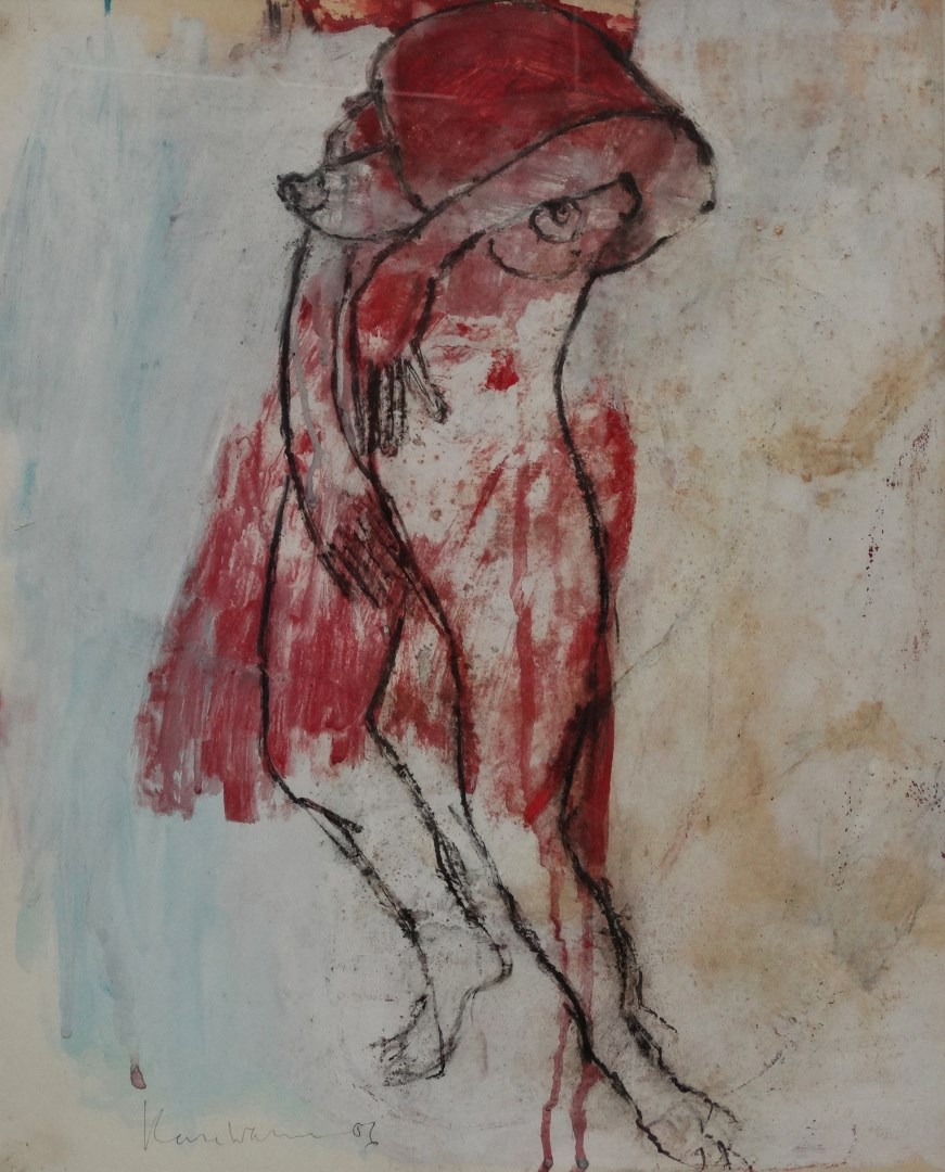 KATE WALTERS (XX-XXI) Stabat Mater Mixed media on paper Signed and dated 06 lower left Framed and