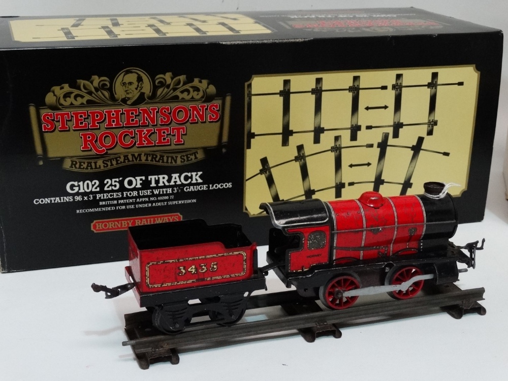 Hornby - A Stephensons Rocket 'G104 Coach' and 'G102 Track Set', each boxed, together with a - Image 2 of 9