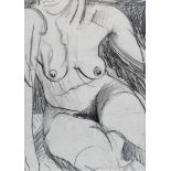 NAOMI FREARS (1963) Nude Study Charcoal on paper Signed lower right Framed and glazed Picture size