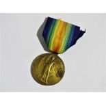 Medals - a WWI Victory medal to PTE A.A. Saunders, Devon and Cornwall Light Infantry.