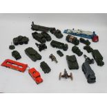 Dinky, Corgi, Matchbox and Britains - a selection of military vehicles etc. to include Tank