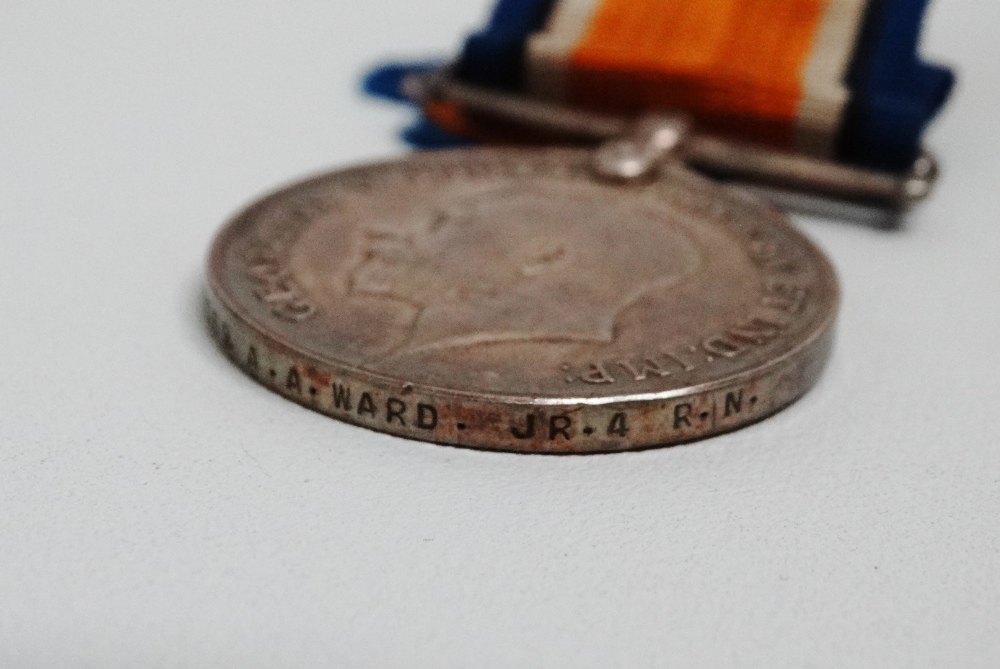 Great War medal - together with a 1914-18 medal, issued to A. A. Ward - Royal Navy, together with - Image 7 of 7