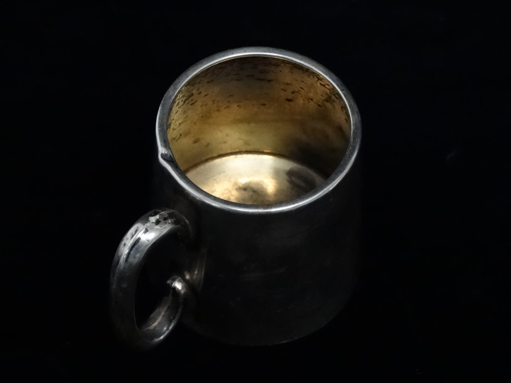 A silver christening mug of tapering form - Chester 1920, engraved with presentation inscription, - Image 4 of 4