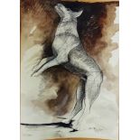 PETER THURSBY (1930-2011) Dog Watercolour Signed and dated 19/9/81 lower right Picture size 49 x