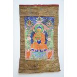 A Tibetan thangka 'medicine Buddha', 19th century (52x35cm)