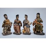Four polychromed wooden sculptures 'evangelists', Southern Europe (h41)