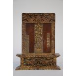 A carved wooden stele with calligraphy, China (h28x21cm)